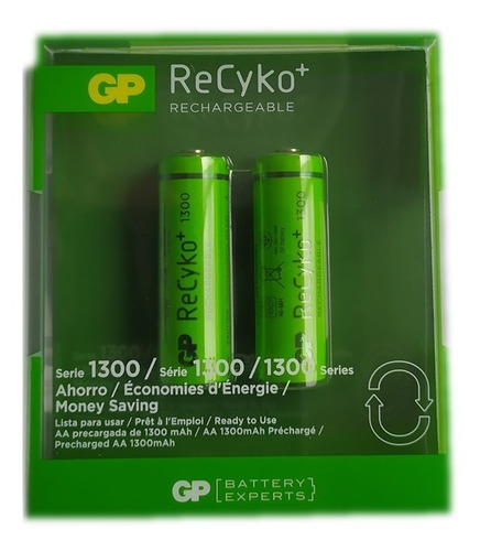 Baterías Pilas Aa De 1300 Mah Recargables Recyko Gp (1045)