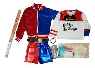 Disfraz Harley Quinn Lujo Niña Todos Accesorios Envío Gratis