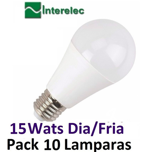 Lampara Foco Led 15w Fria Blanca Dia Interelec X10u. E Flex