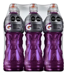 Pack X6 Bebidas Rehidratantes Gatorade Sabor Uva De 1 Litro