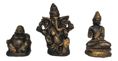 Miniaturas Para Terrário Mini Jardim Ganesha Buda Kit 3 Pçs