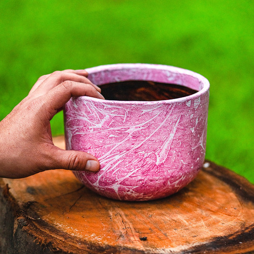 Maceta De Barro Grueso Rosa Chicle Maceta Barro Rosa