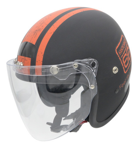 Capacetede De Moto Aberto Custom Old School Kraft Full Face Cor Vision Cristal Tamanho do capacete M - VESTE 57/58