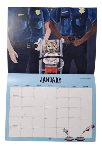 Calendario Mensual 2024 De Scaredy Cats, Película De Terror,