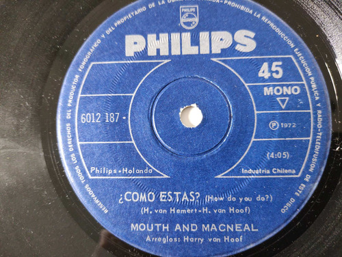 Vinilo Single De Mouth And Macneal - Como Estas ( C109 (Usado)