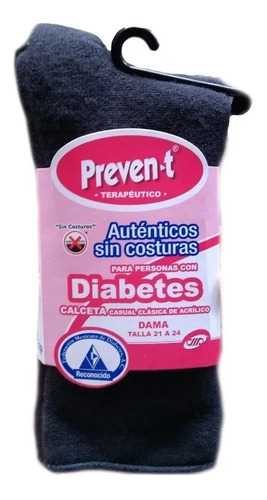 Calceta Preven-t Dama Pie Diabetico 3 Pares