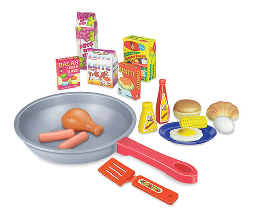Kit Frigideira Infantil Comidinha Condimento Cozinha Gourmet