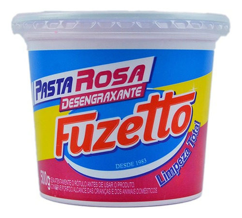 Pasta Rosa Desengraxante Com Areia 500g - Fuzzetto