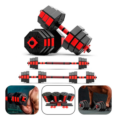 Set Mancuernas Pesas Ajustables 40kg Fitness Hexagonal