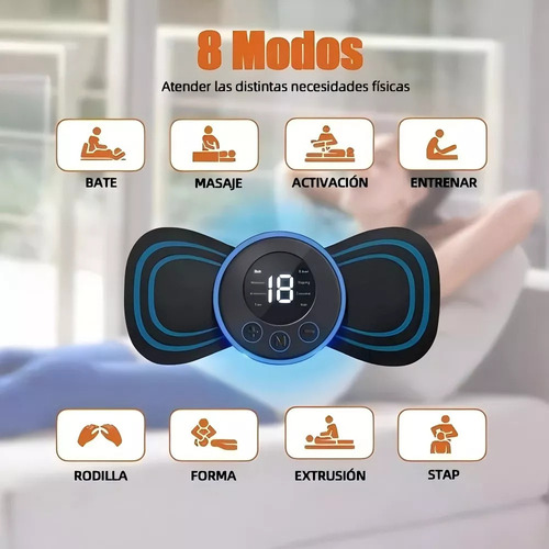 ;= Masajeador Eléctrico Tens Portátil Cuello Espalda