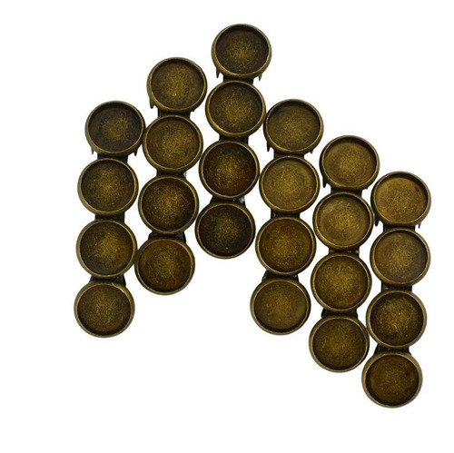 6 Unids Cabochon Base Bronce Vintage Pinza De Cabellero En