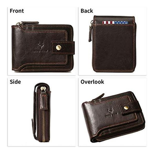 Ming Clan Cartera Con Cremallera Para Hombre Con Bloqueo Rfi