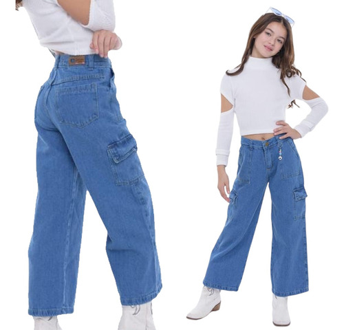 Pantalón Jean Mom Rígido De Nena Teen Talle 6 Al 20 Art-17