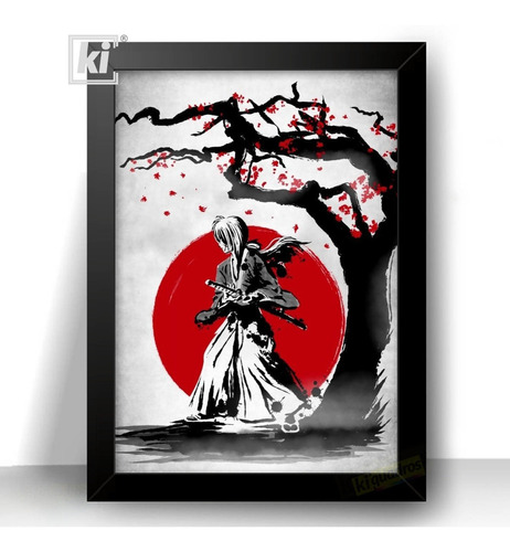 Foto Quadro Anime Rurouni Kenshin Arte Samurai X Moldura