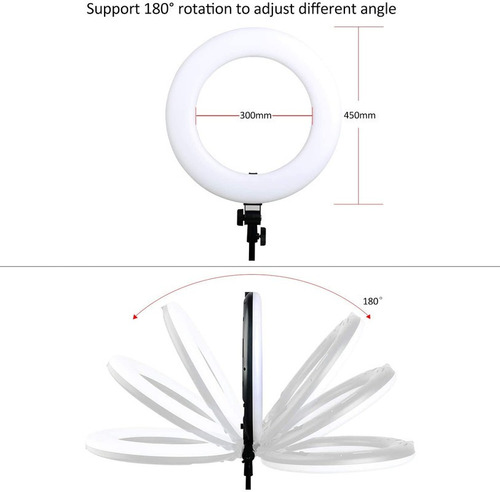 Anillo De Luz De 18.0 In Con Soporte De Luz, Control Remoto