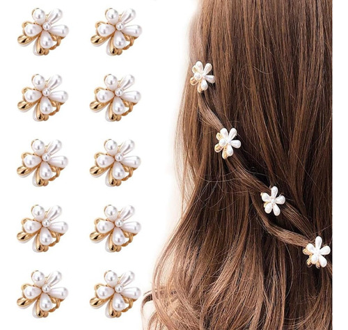 Ruiyue 10 Pinzas Cabello Accesorio Broche Flor De Perlas