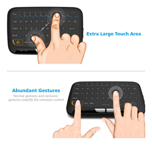 Teclado Sem Fio H18 2.4ghz Controle Remoto Completo Touchpad