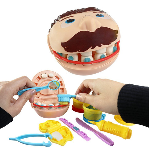 Kit Massinha De Modelar Dentista 14 Peças Brinquedo Play-doh
