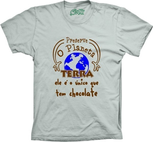 Camiseta Plus Size Divertida - Chocolate - Planeta Terra