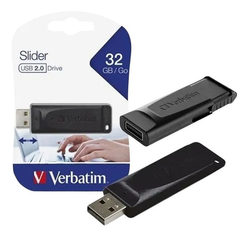 Pendrive Verbatim Store 'n' Go Slider 32gb 2.0 Protegida
