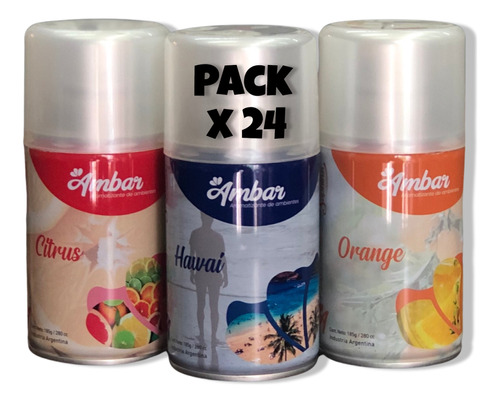 Aromatizador Aerosol Ambar Pack X 24u. + Envío Gratis