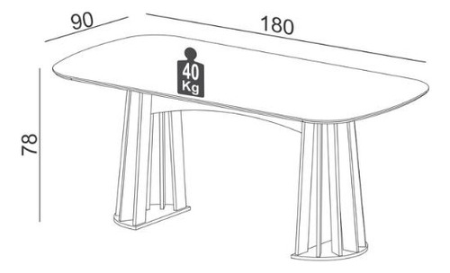 Mesa Comedor Alta 6 Sillas Mdf 2 Patas Madera