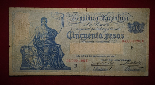 Billete 50 Pesos Caja De Conversión Serie B 1928 Botero 1661