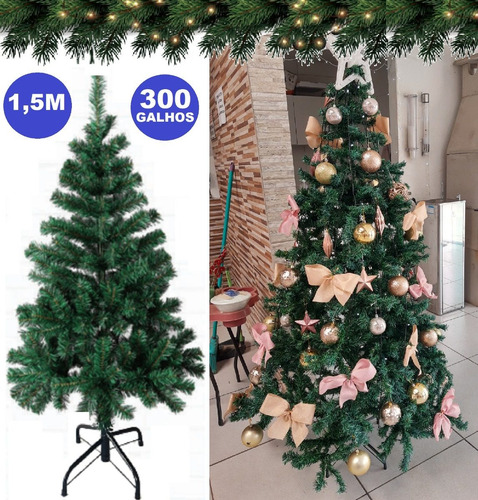 Árvore Natal Pinheiro Grande 300 Galhos 1,50m Cheia Pé Ferro | Frete grátis Árvore Natal Pinheiro Grande 300 Galhos 1,50m Cheia Pé Ferro | Frete grátis