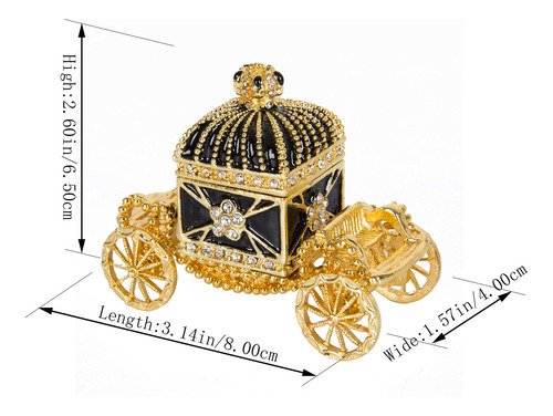 Caja Joyería Esmaltada Carroza Real Regalo Decorativo Único