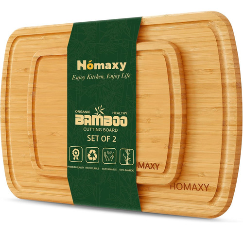 Tablas De Cortar De BambĂș Homaxy Para Cocina, Set De 2, Set
