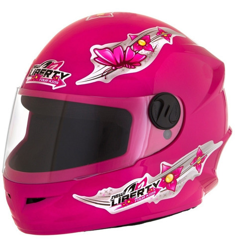 Capacete De Moto Infantil Pro Tork Liberty Four Girls Rosa Tamanho do capacete 54