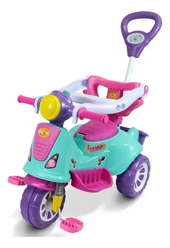 Triciclo Infantil Avespa Pink Maral Com Pedal Pink
