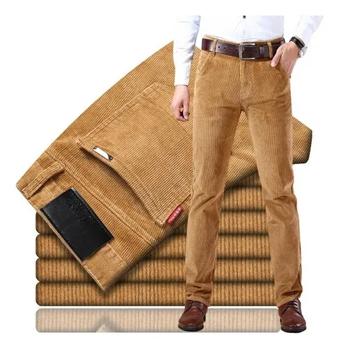  Chums, Hombre, Pantalón de pana de algodón grueso, Pantalones  elegantes y cómodos con cintura extra oculta para hombre