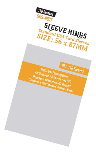 Protectores De Cartas Sleeve Kings 56x87mm - 110 Micas