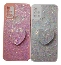 Comprar Funda De Brillo Con Pop De Corazón Para Motorola G10 G20 G30