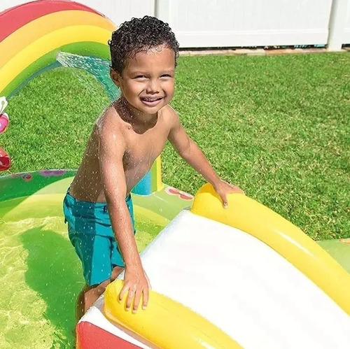 Imagen 3 de 6 de Piscina Lanza Agua Centro De Agua Jardín Inflable 450litros