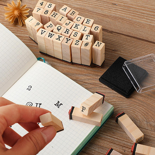 Juego De Sellos Alfabéticos 40 Sellos Multiusos Con Letras D