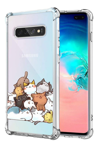 Funda Para Samsung Galaxy S10 Plus (diseno Gatos)