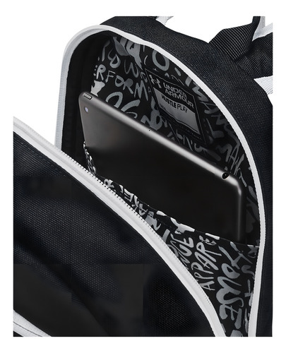 Mochila Under Armour Unisex Hustle Play 1372289 001 Negro Diseño De La Tela Liso