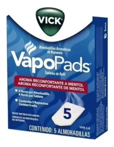 Vapopads 5 Repuestos Almohadillas Vick Vh5la Aroma Mentol