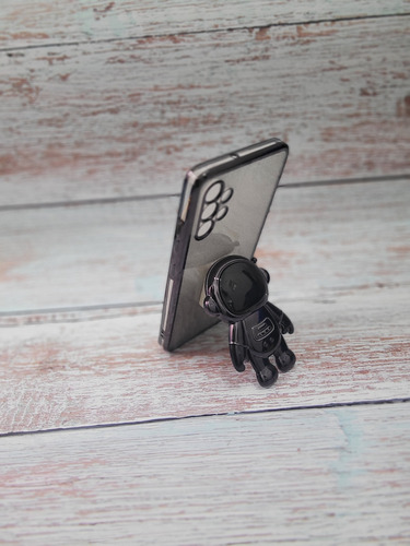 Funda De Brillo Con Astronauta Para Samsung A32 Negro