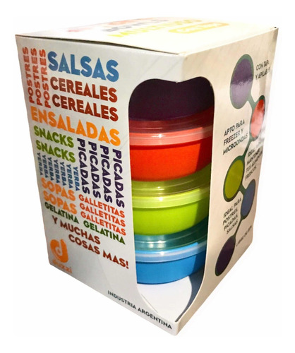 Imagen 2 de 4 de Set De 4 Mini Bowl Multiuso Con Tapa