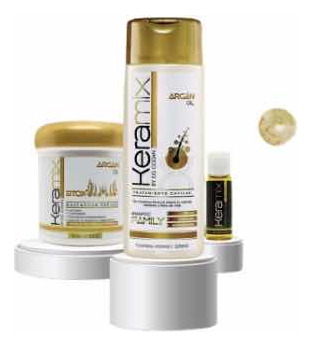 Kit Shampoo Argan Keramix +mascarilla Y Ampolla