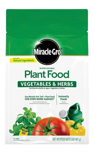 Miracle-gro Alimentos Vegetales Y Hierbas Solubles En Agua