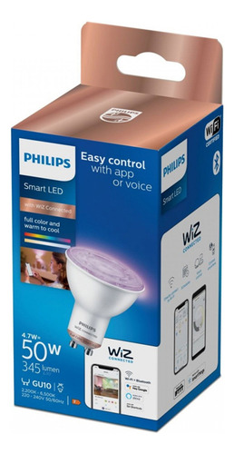 Lámpara Dicroica Led Wiz Rgb Con Wifi 4,9w, Gu10