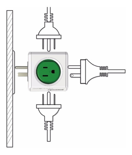 Imagen 2 de 4 de Multicontactos Y Supresor De Picos Powercube Original 4100