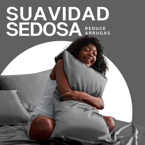 2 Fundas De Almohada De Satén Tamaño Estándar 50x70cm,