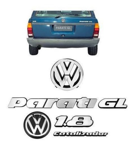 Kit Emblemas Insignias Volkswagen Parati Gl 1.8 Catalisador 