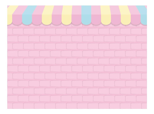 Allenjoy 8x6ft Pink Brick Wall Ice Cream Shop Backside For S