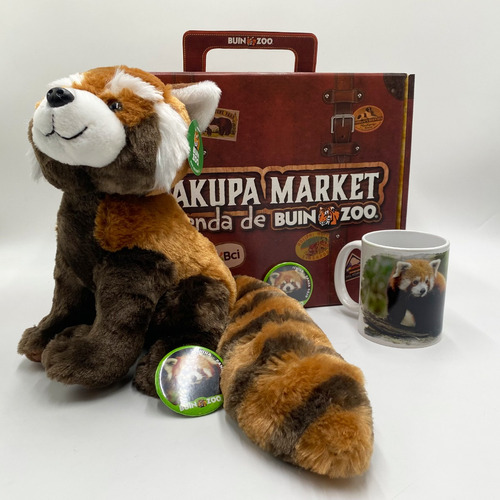 Kit Peluche Panda Rojo Buin Zoo 27 Cm